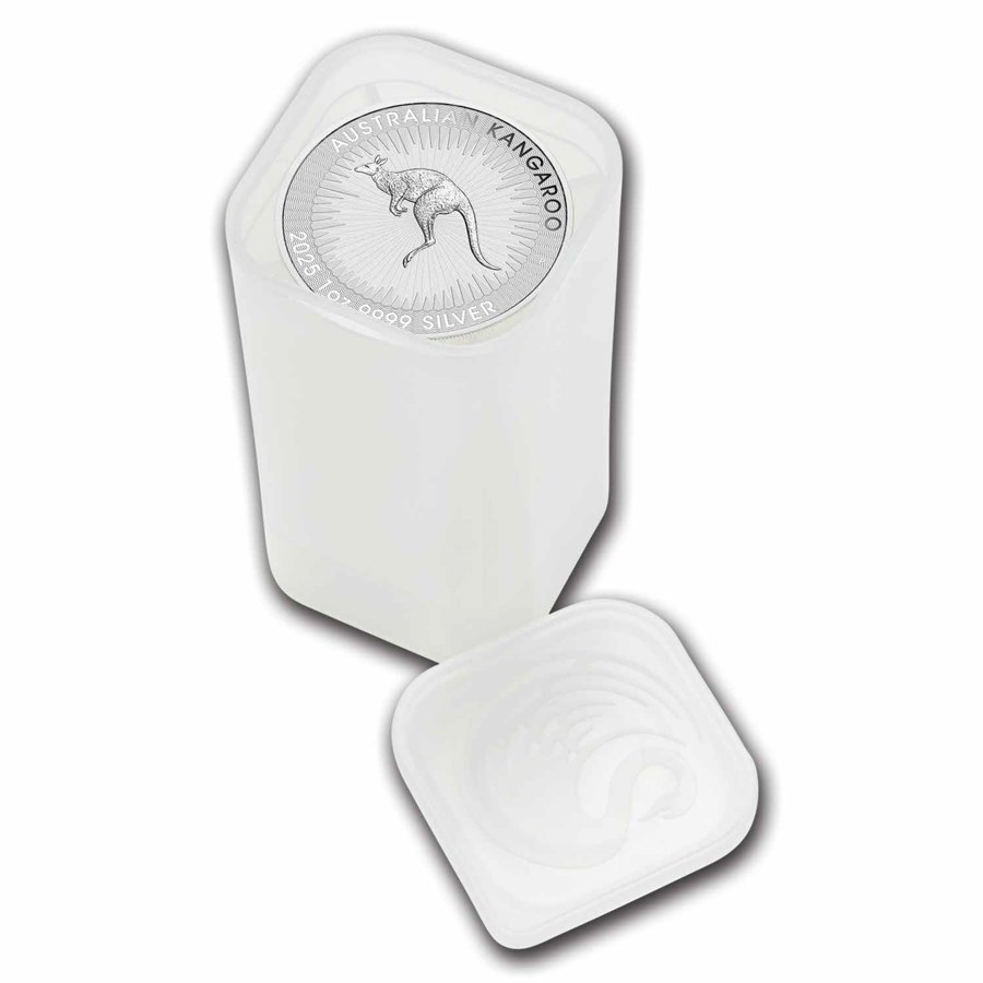 картинка 1 dollar Australia, Kangaroo, 1 oz silver (the tube 25 pcs) – площадка coinbay.ae